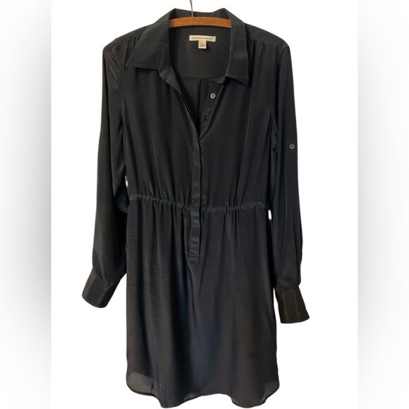 Banana Republic Dark Navy Silk Dress Size M - Picture 1 of 5